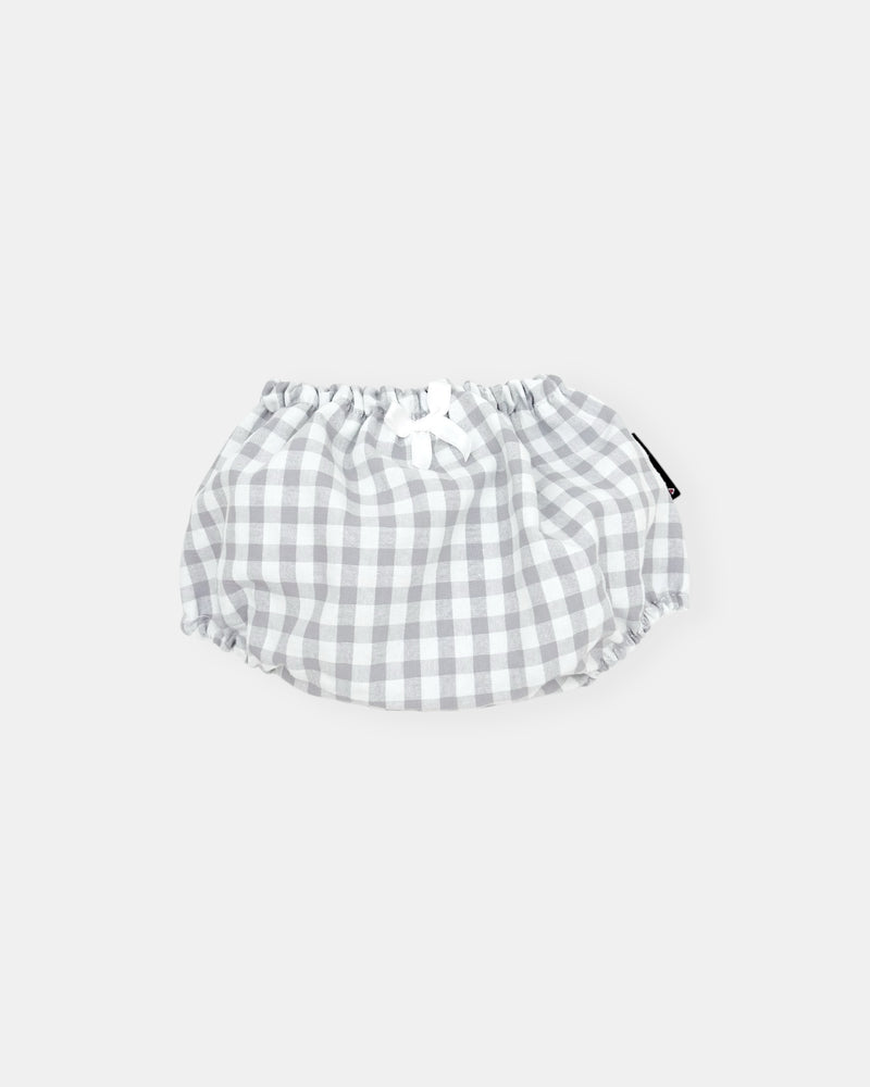 Conjunto vichy gris manga corta (3 prendas)