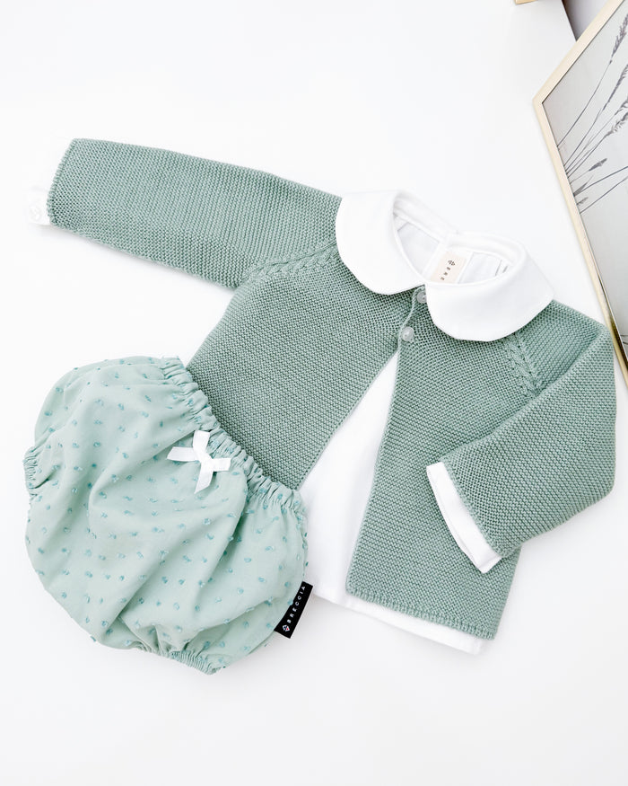 Conjunto plumeti verde mint manga larga (3 prendas)