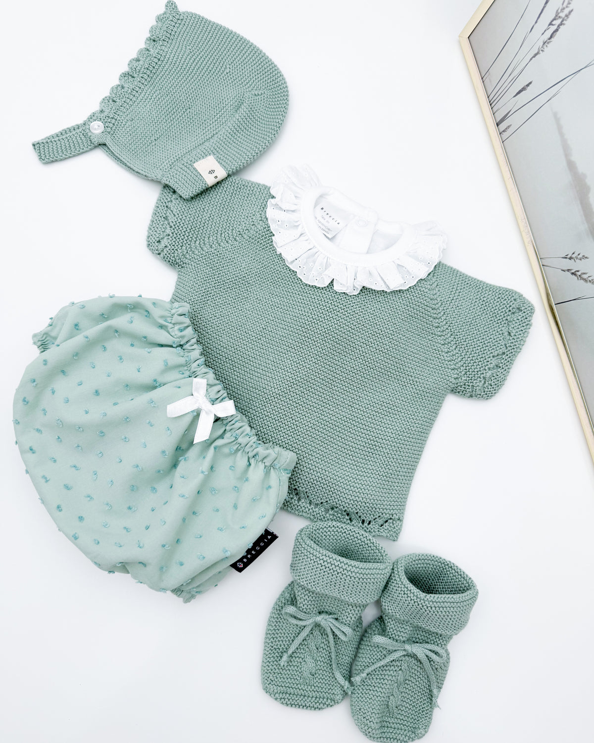 Set verde menta manica corta (3 articoli)