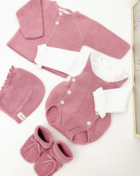 Set di salopette rosa pallido (3 articoli)