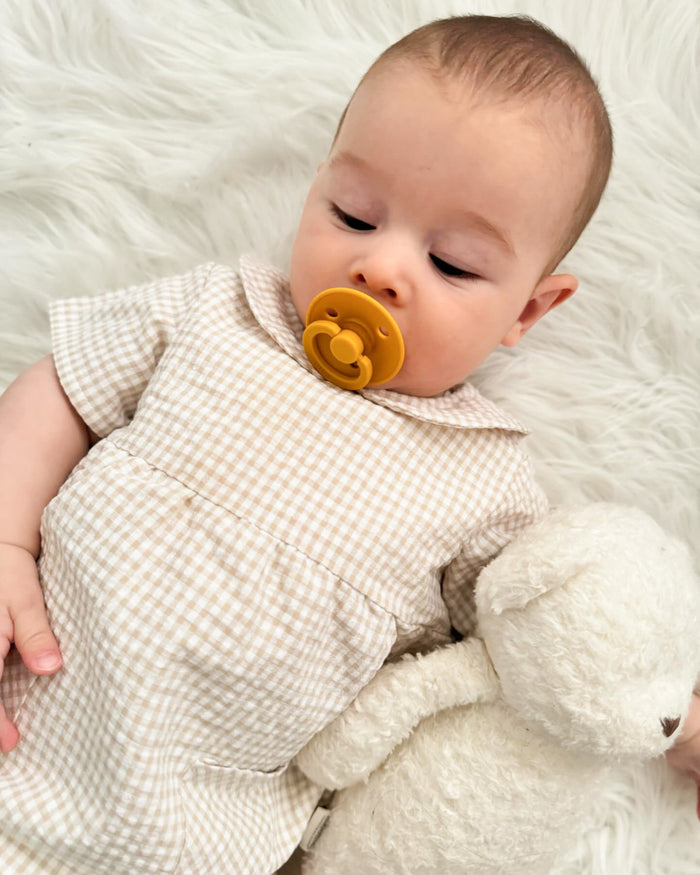 Beige vichy romper
