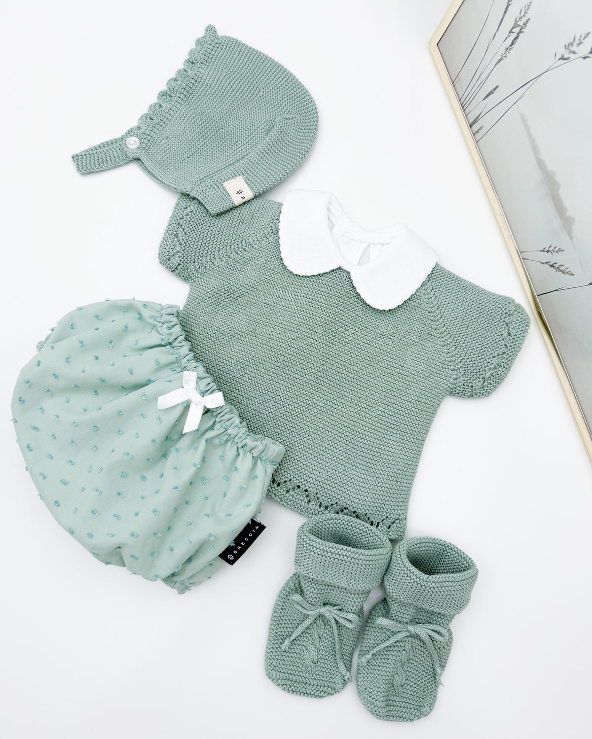 Set verde menta manica corta (3 articoli)