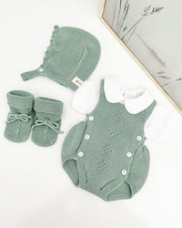 Set salopette vert menthe (3 pièces)