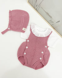 Set di salopette rosa pallido (3 articoli)