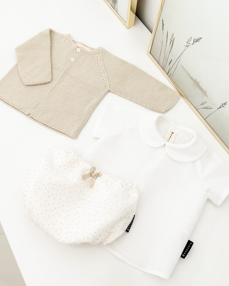 Set beige manches courtes (3 pièces)