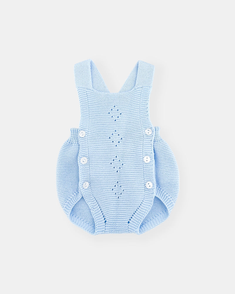 Conjunto peto azul bebé  (3 prendas)
