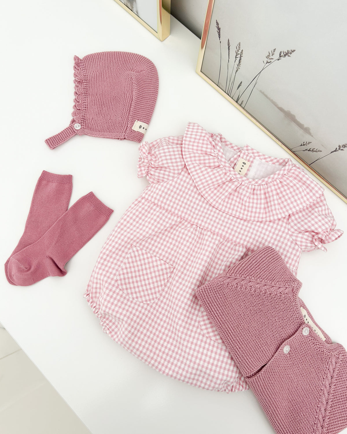 Conjunto vichy rosa palo (2 prendas)