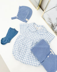 Romper bleu et veste (2 pièces)