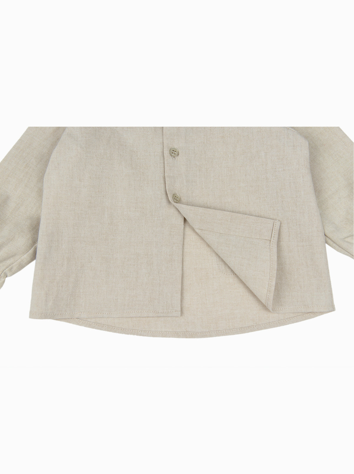 Camicia con volant color sabbia