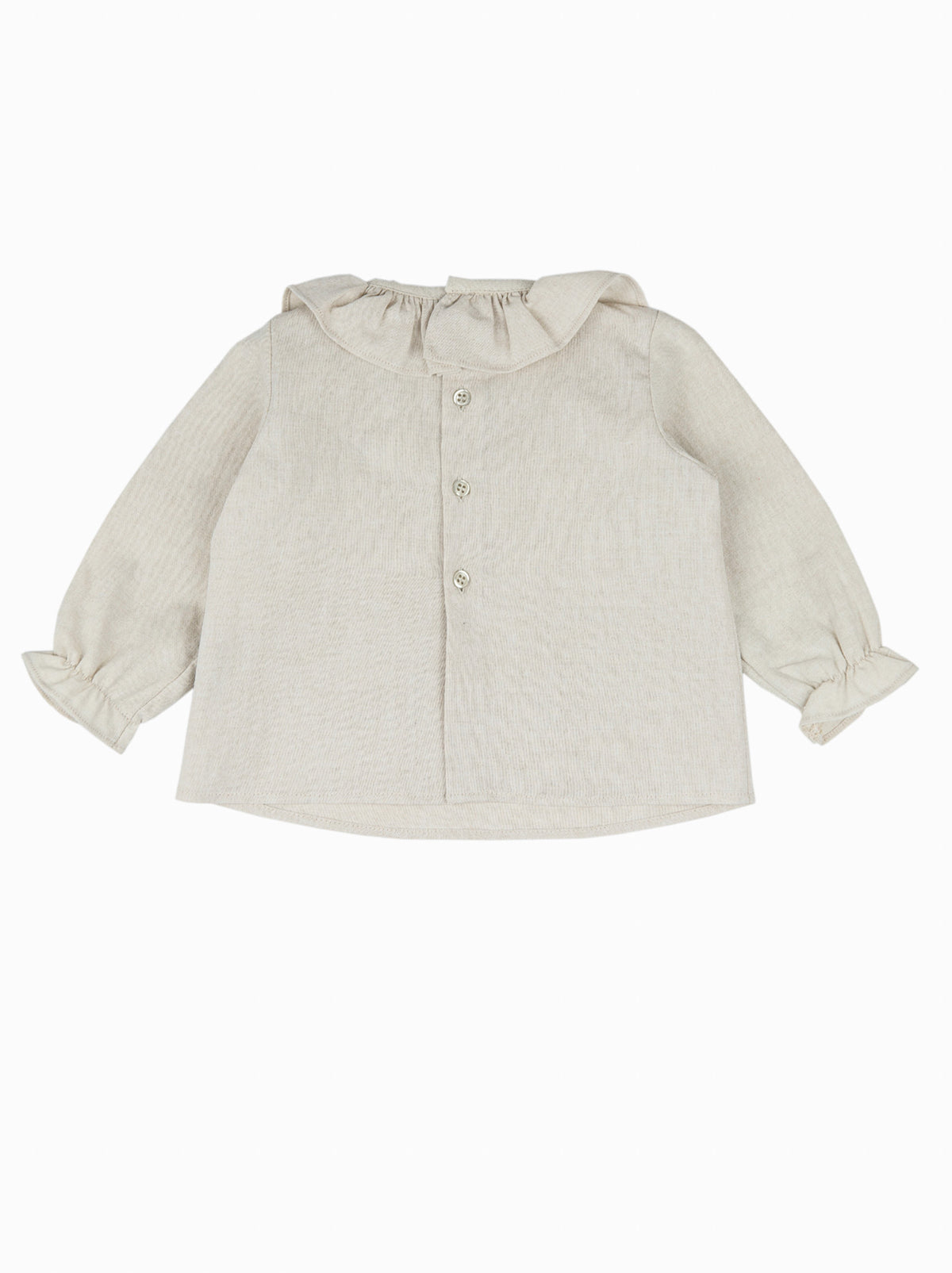 Camicia con volant color sabbia