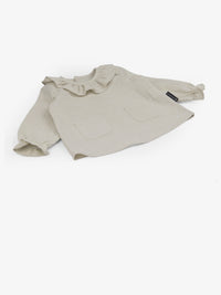 Camicia con volant color sabbia