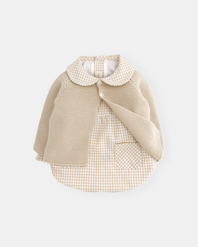 Beige vichy romper