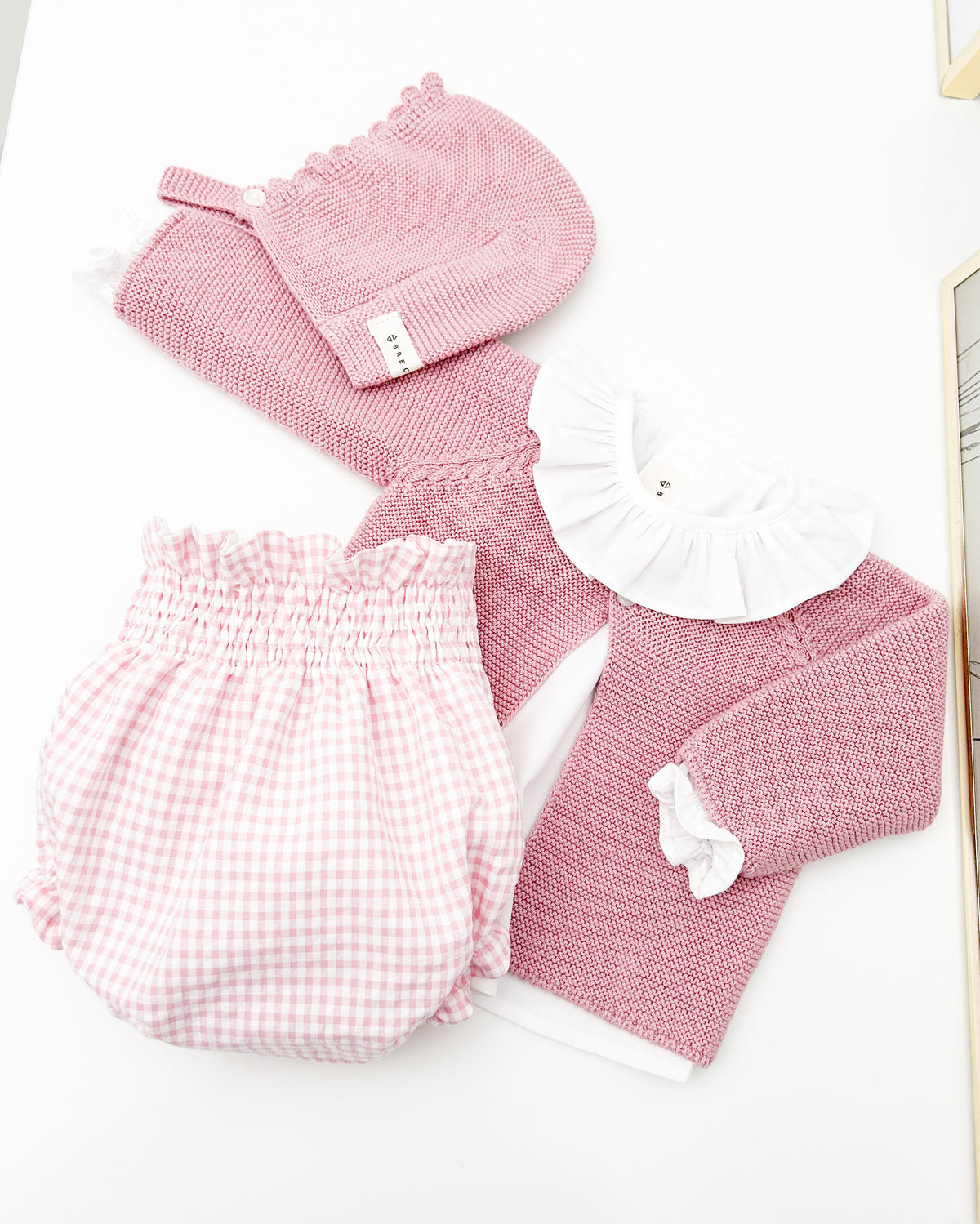 Conjunto vichy rosa palo (3 prendas)