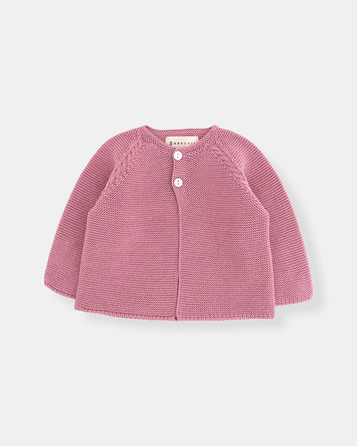 Veste en maille rose pâle