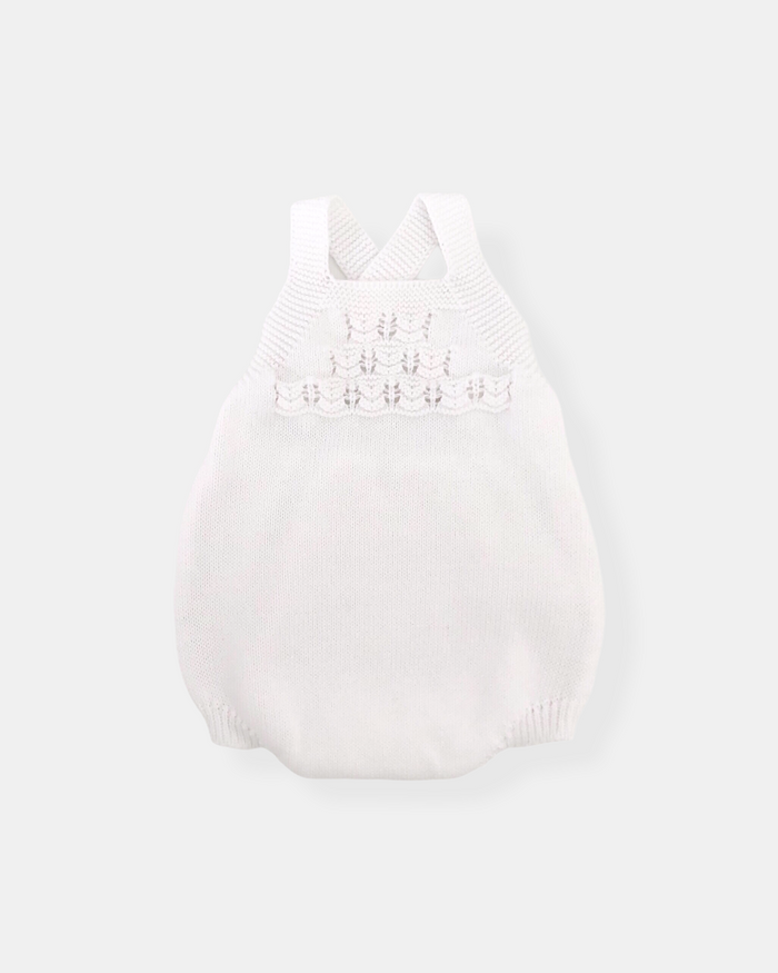 Salopette en maille blanche