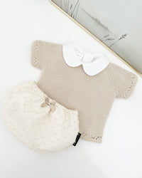 Set à manches courtes beige (3 pièces)