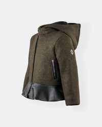 Chaqueta lana con detalle polipel verde NIÑA