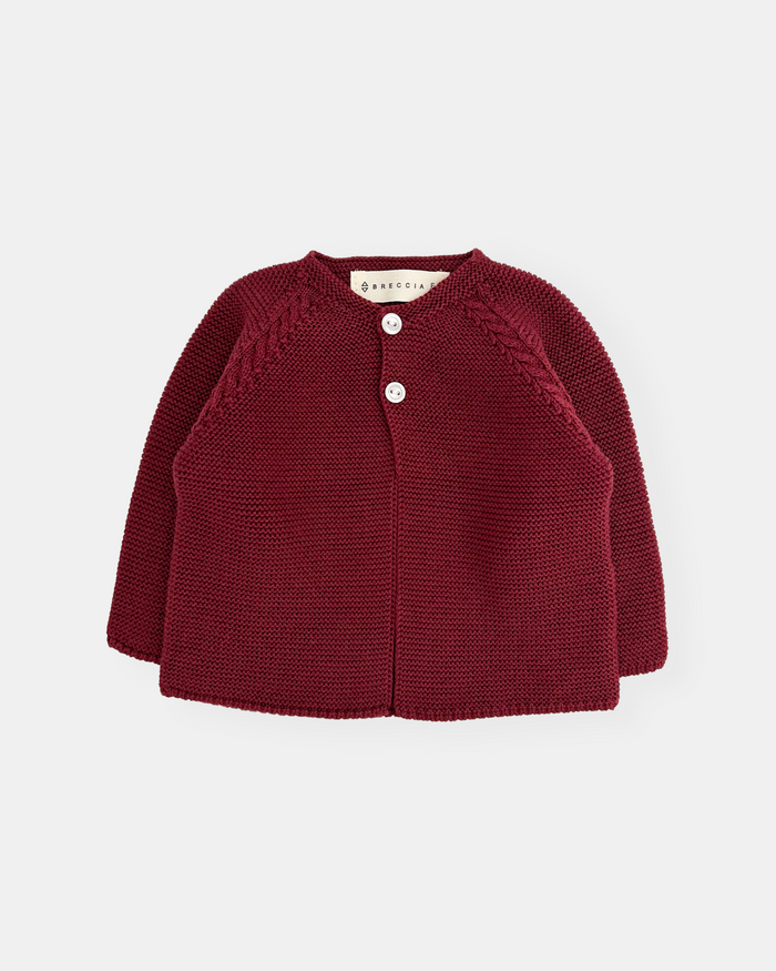 Veste en maille bordeaux