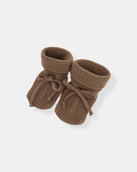 Brown knitted botties