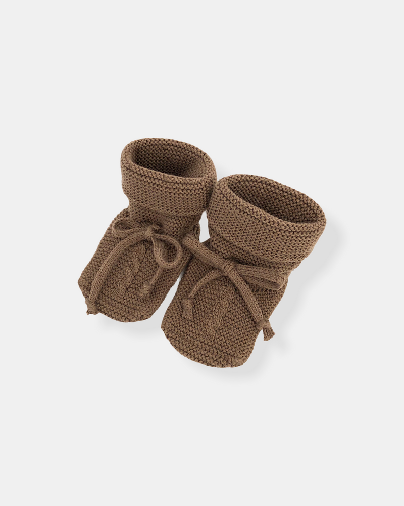 Brown knitted botties