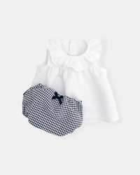 Conjunto vichy azul marino (3 prendas)