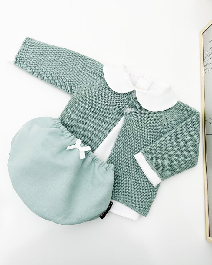 Mint green linen bloomer
