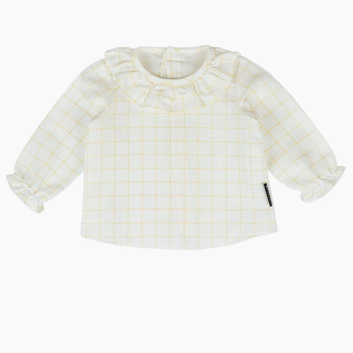 Camicia con volant al limone