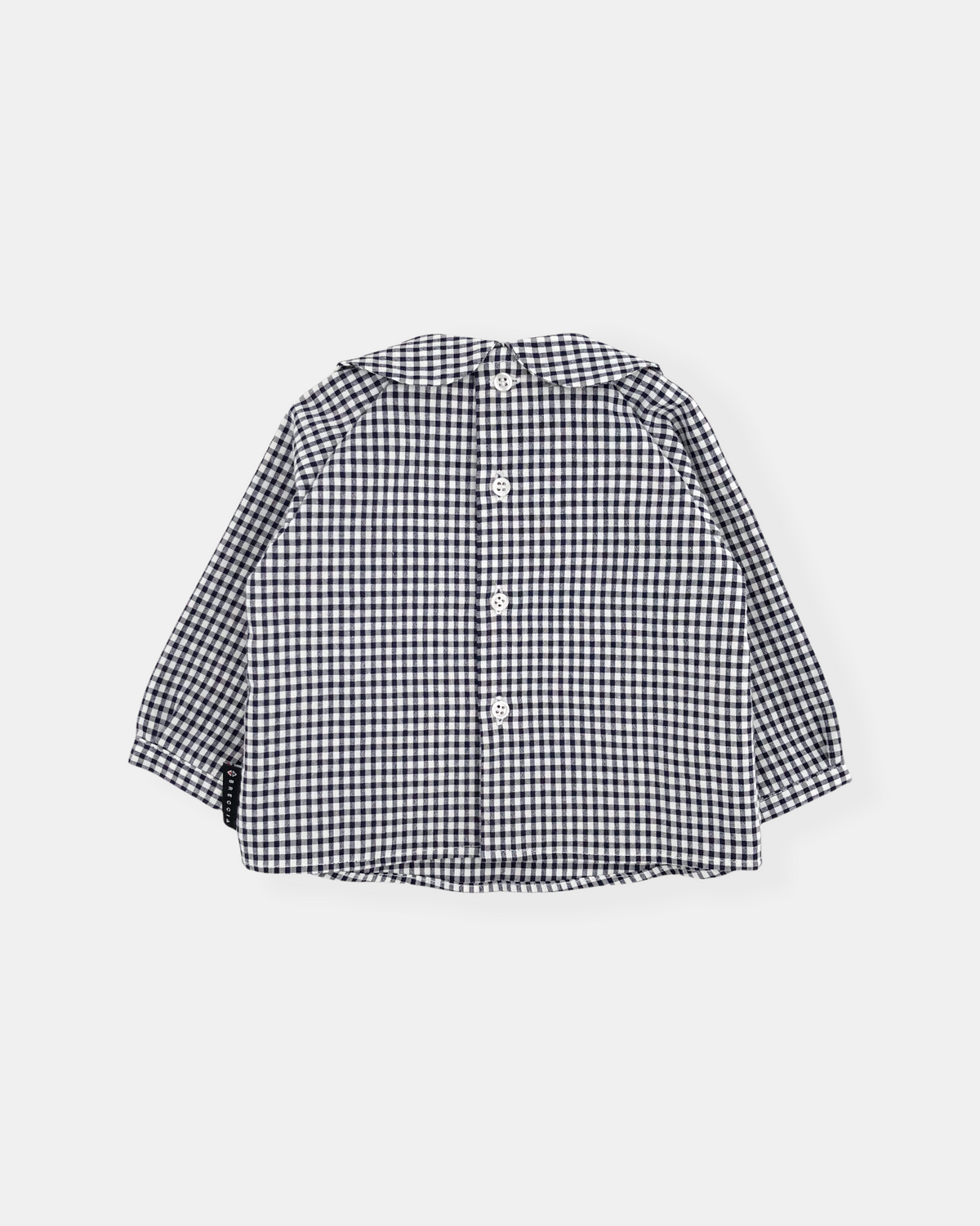 Camisa manga larga vichy azul marino