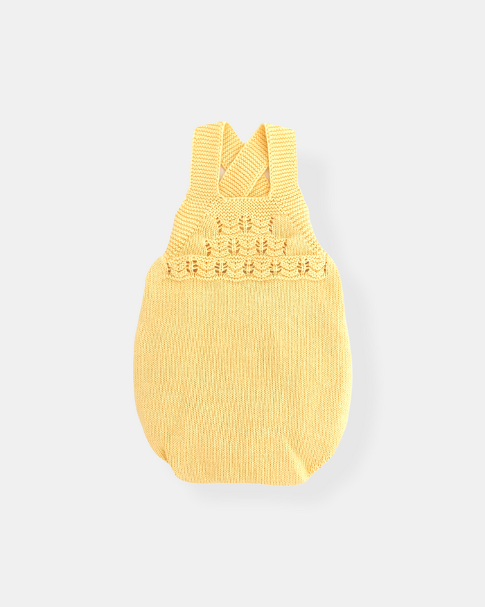 Salopette en maille citron