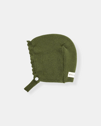 Kaki green knitted bonnet