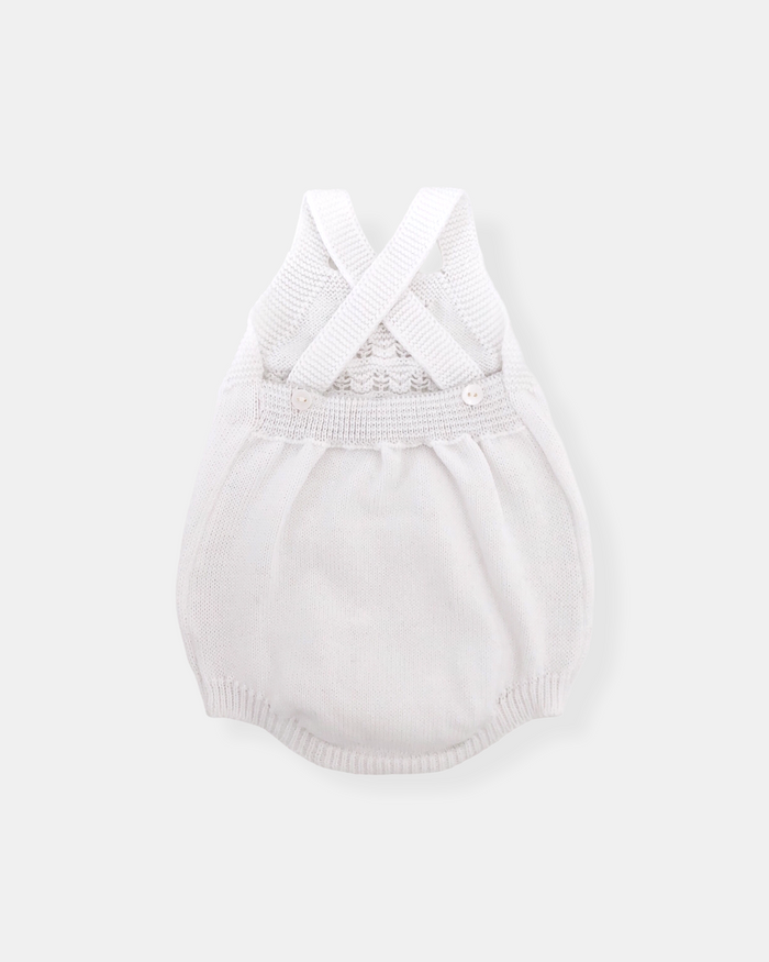 Salopette en maille blanche