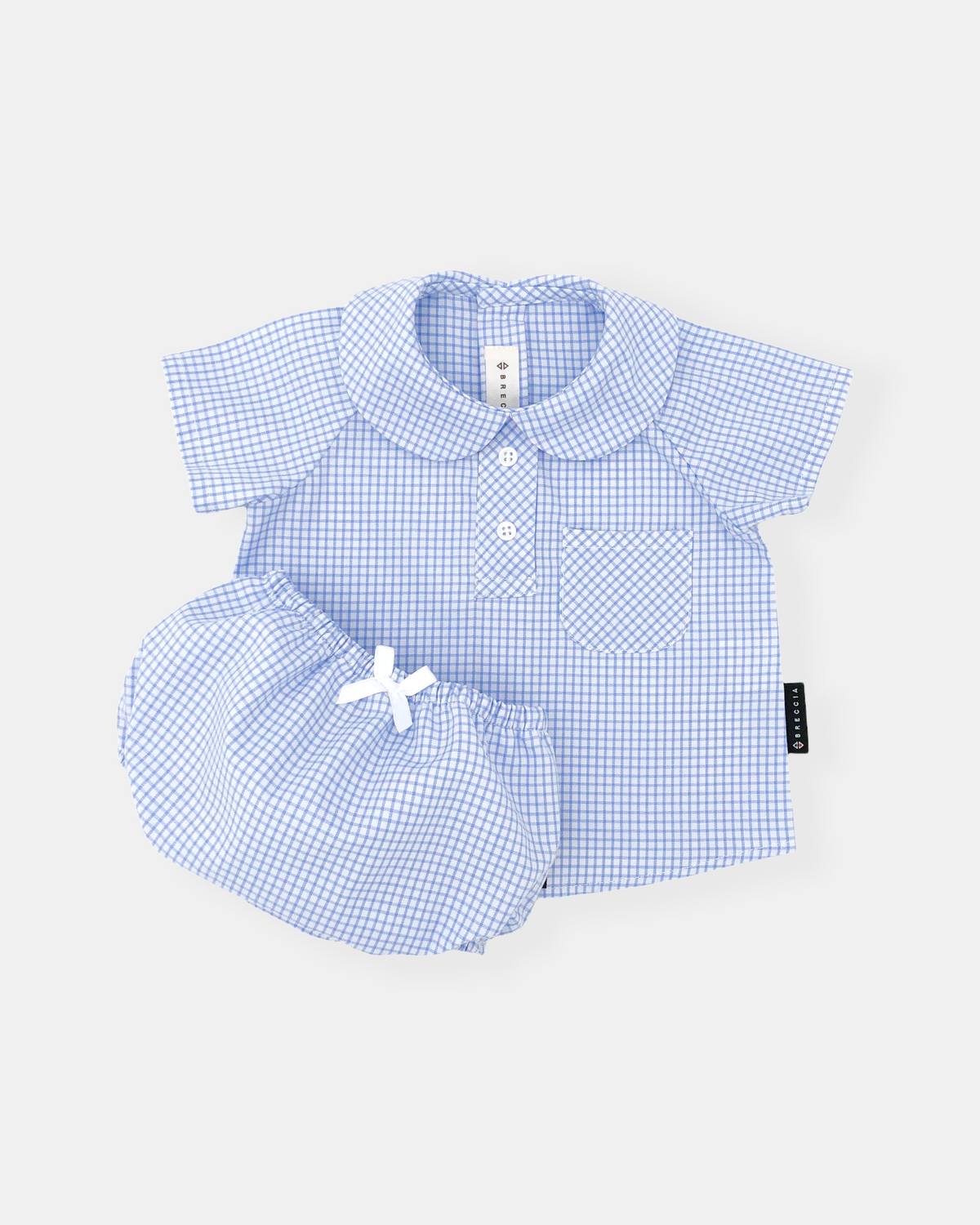 Chemise à carreaux bleu français