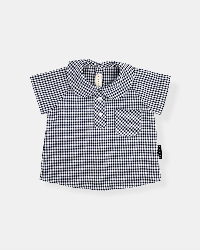 Camisa vichy azul marino