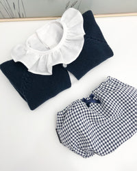 Conjunto vichy azul marino (3 prendas)